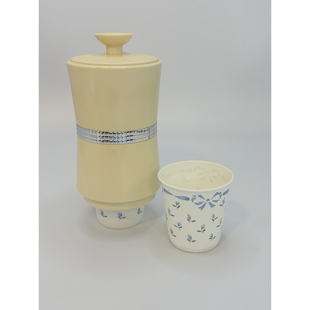 VTG Dixie Cup‎ Holder Dispenser W/O Bracket Beige/Almond Plastic 1970s - Picture 4 of 13